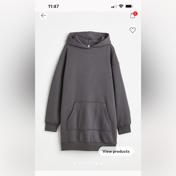 H&M sweatshirt dress with hood - Picture 2 of 7